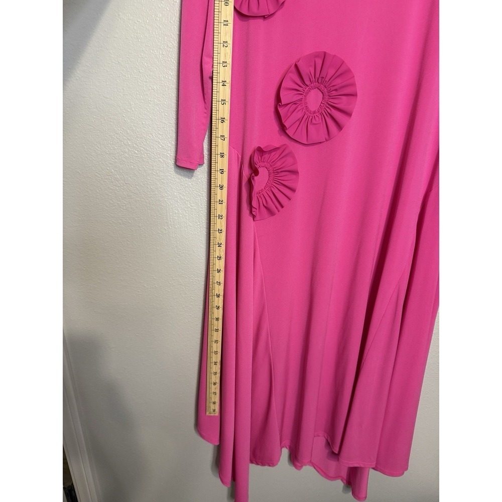 IC COLLECTION Asymmetrical Hem Dress- 6153D Pink $208 Valentines Easter Small - Picture 4 of 6